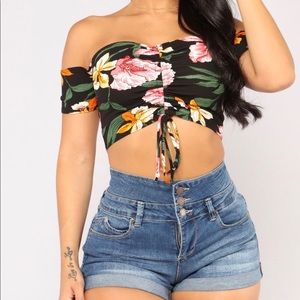 Cute flower crop top